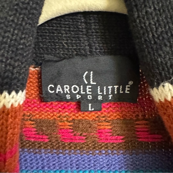 Vintage Carol Little Southwestern Aztec Cardigan | Oversized L/XL Knit Cotton - Picture 11 of 12